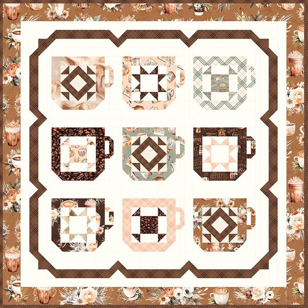 Mug Collection Quilt PATTERN P157 by Sandy Gervais - Riley Blake Designs - INSTRUCTIONS Only - Pieced Mugs