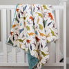 SALE Dino Roar Cream Baby Minky Blanket - MB6004 - Riley Blake Designs - Dinosaur Baby Boy - Prepackaged Dreamy Baby Minky Blanket