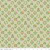 Image of Craft Garden Mary's Embroidery quilting cotton fabric by Liberty Fabrics for Riley Blake Designs. Features flowers on a green background. Cute Little Fabric Shop