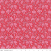 Image of Craft Garden Craft Blooms quilting cotton fabric by Liberty Fabrics for Riley Blake Designs. Features flowers on a red background. Cute Little Fabric Shop