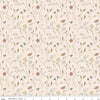 Image of Threads of Grace Main Latte quilting cotton fabric by Kassidy Grace for Riley Blake Designs. Features flowers on a cream background. Cute Little Fabric Shop