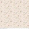 Image of Threads of Grace Main Latte quilting cotton fabric by Kassidy Grace for Riley Blake Designs. Features flowers on a cream background. Cute Little Fabric Shop