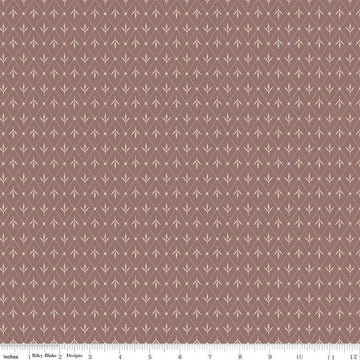 Image of Threads of Grace Ivy Marsala quilting cotton fabric by Kassidy Grace for Riley Blake Designs. Features leaves on a maroon background. Cute Little Fabric Shop