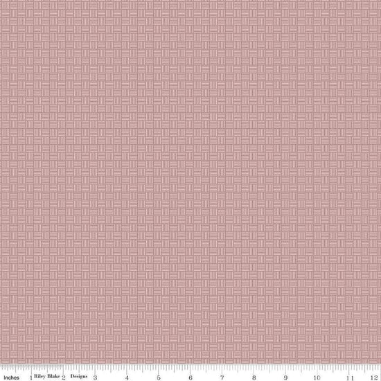 Image of Threads of Grace Criss Cross Canyon Rose quilting cotton fabric by Kassidy Grace for Riley Blake Designs. Features mosaic parquet on a pink background. Cute Little Fabric Shop