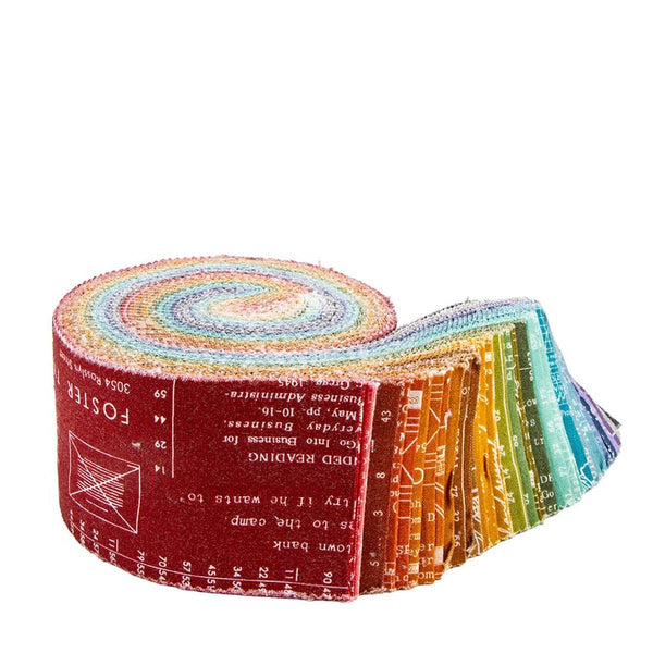 SALE TYPE/ography A 2.5-Inch Rolie Polie Jelly Roll 40 Pieces  - Lori Holt - Riley Blake Designs - Precut Bundle - Quilting Cotton Fabric