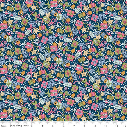 Festive Greetings 01667433B Festive Gifting - Riley Blake Designs - Presents - Liberty Fabrics - Quilting Cotton Fabric
