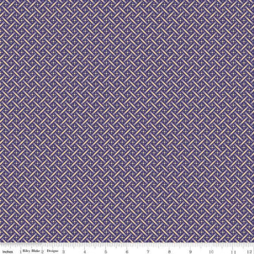Image of Vera's Garden Basket Weave Purple quilting cotton fabric by Vicki McCarty for Riley Blake Designs. Features weave on a purple background. Cute Little Fabric Shop