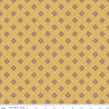Image of Vera's Garden Blocks Gold quilting cotton fabric by Vicki McCarty for Riley Blake Designs. Features squares on a yellow background. Cute Little Fabric Shop