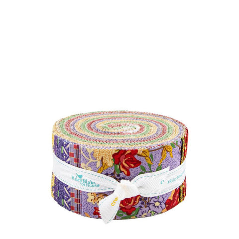 SALE Vera's Garden 2.5 Inch Rolie Polie Jelly Roll 40 pieces - Riley Blake Designs - Precut Pre cut Bundle - Quilting Cotton Fabric