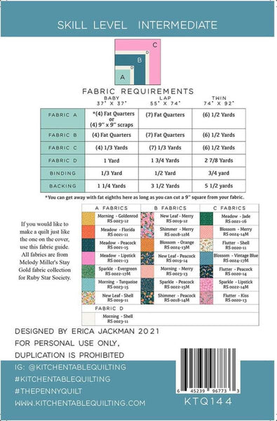 SALE The Penny Quilt PATTERN P212 by Erica Jackman - Riley Blake - INSTRUCTIONS Only - Multiple Sizes Fat Quarter Friendly
