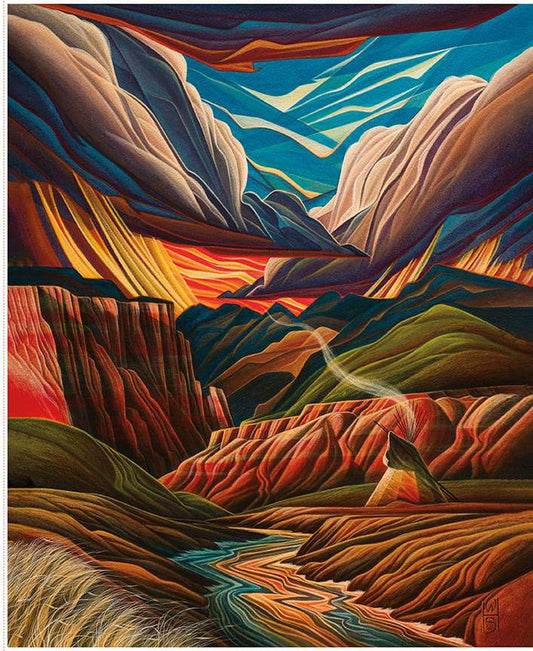 Western Reflections Riverside Encampment Panel PD17070 - Riley Blake Designs - DIGITALLY PRINTED  - Quilting Cotton Fabric