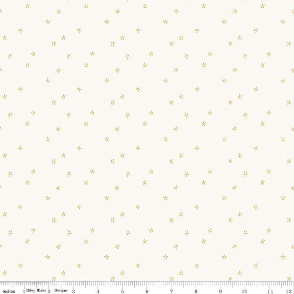 Image of Hush Hush 5 Plumeria quilting cotton fabric by Assorted Designers for Riley Blake Designs. Features flowers on an off-white background. Cute Little Fabric Shop.