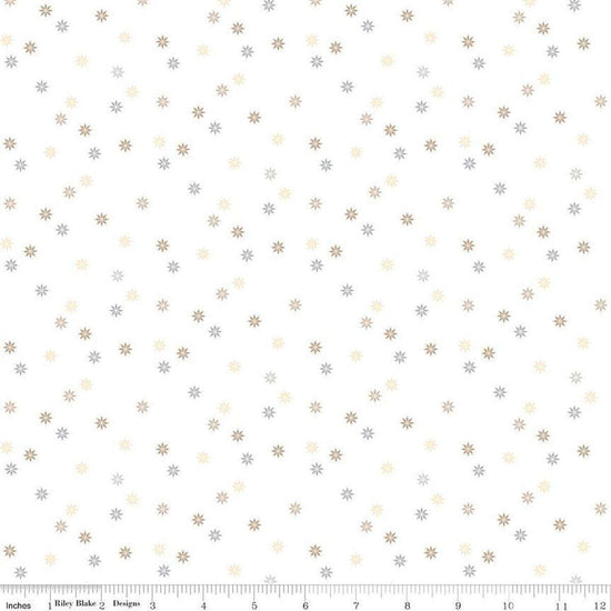 Image of Hush Hush 5 Quilty Stars quilting cotton fabric by Assorted Designers for Riley Blake Designs. Features stars on an off-white background. Cute Little Fabric Shop.