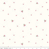 Image of Hush Hush 5 Bitty Berries quilting cotton fabric by Assorted Designers for Riley Blake Designs. Features strawberries on an off-white background. Cute Little Fabric Shop.