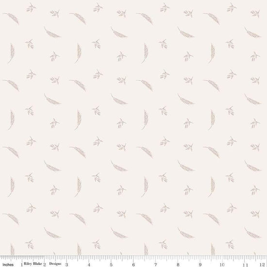 Image of Hush Hush 5 Prairie Grain quilting cotton fabric by Assorted Designers for Riley Blake Designs. Features wheat on an off-white background. Cute Little Fabric Shop.