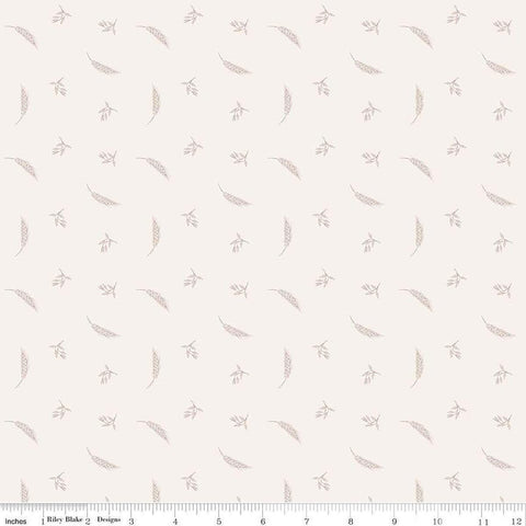 Image of Hush Hush 5 Prairie Grain quilting cotton fabric by Assorted Designers for Riley Blake Designs. Features wheat on an off-white background. Cute Little Fabric Shop.