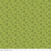 Image of Little Darlin' Leaves Green quilting cotton fabric by the RBD Designers for Riley Blake Designs. Features leaves on a green background. Cute Little Fabric Shop