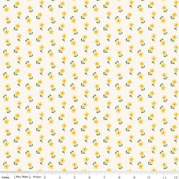 Image of Little Darlin' Ditsy Cream quilting cotton fabric by the RBD Designers for Riley Blake Designs. Features flowers on a cream background. Cute Little Fabric Shop