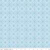 Image of Little Darlin' Folk Tile Blue quilting cotton fabric by the RBD Designers for Riley Blake Designs. Features shapes on a blue background. Cute Little Fabric Shop