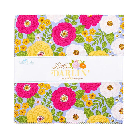 SALE Little Darlin' 10" Stacker Bundle 10-16970-42 - Riley Blake Designs - 42 piece Precut - Floral - Quilting Cotton Fabric