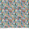 Image of Thimbelina & The Sewing Fairies Thimble Collection Mist quilting cotton fabric by Jennifer Long for Riley Blake Designs. Features thimbles on a blue background. Cute Little Fabric Shop