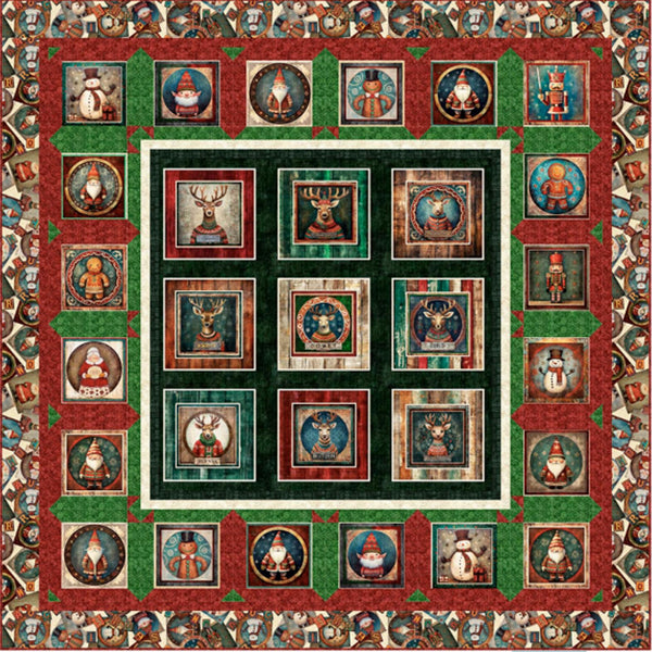 Santa's Helpers Quilt PATTERN - QT Fabrics - Instructions Only - Santa's Workshop Christmas Holiday - Pieced Pattern