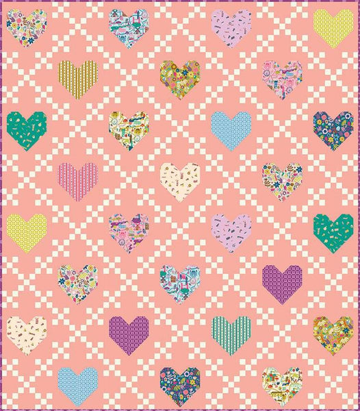 Heirloom Hearts Quilt PATTERN P249 by Lo & Behold Stitchery - Riley Blake - INSTRUCTIONS Only - Many Sizes Precut Friendly