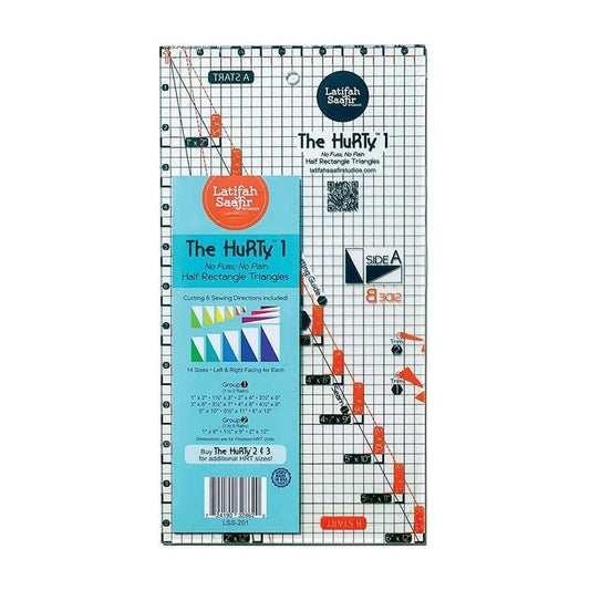 The HuRTy 1 Half Rectangle Triangle Ruler P256-LSS-201 - Riley Blake Designs - Square Sewing Ruler Tool