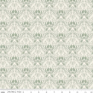 Image of Let's Wander First Catch Cream quilting cotton fabric by Casey Cometti for Riley Blake Designs. Features fish on a cream background. Cute Little Fabric Shop