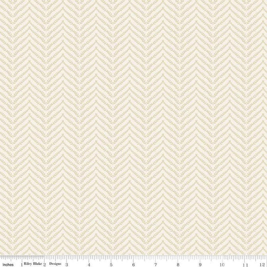 Image of Let's Wander Prairie Grass Cream quilting cotton fabric by Casey Cometti for Riley Blake Designs. Features leaves on a cream background. Cute Little Fabric Shop