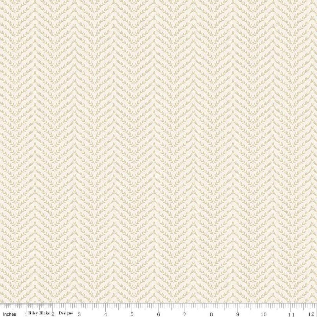 Image of Let's Wander Prairie Grass Cream quilting cotton fabric by Casey Cometti for Riley Blake Designs. Features leaves on a cream background. Cute Little Fabric Shop