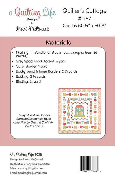 Quilter's Cottage G Quilt PATTERN QLD-267 by Quilting Life Designs - Moda Fabrics - INSTRUCTIONS Only - Fat Eighth Friendly