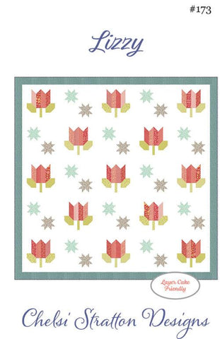 Lizzy Quilt PATTERN CSD-173 by Chelsi Stratton Designs- Moda Fabrics - INSTRUCTIONS Only - Fat Quarter Friendly