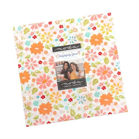 Delightfully Yours Layer Cake 10" 37700LC Stacker Bundle - Moda Fabrics - 42 piece Precut Pre cut - Floral Flowers - Quilting Cotton Fabric