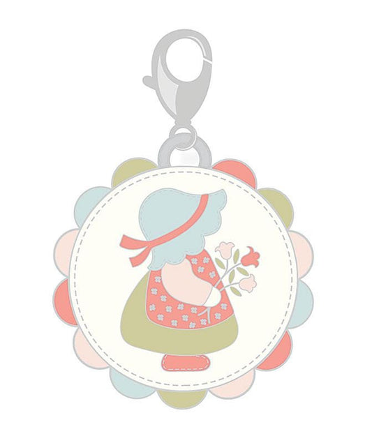 SALE Sunbonnet Zipper Pull Enamel Charm MSQL-113N - My Sew Quilty Life - Moda Fabrics - Lobster Clasps