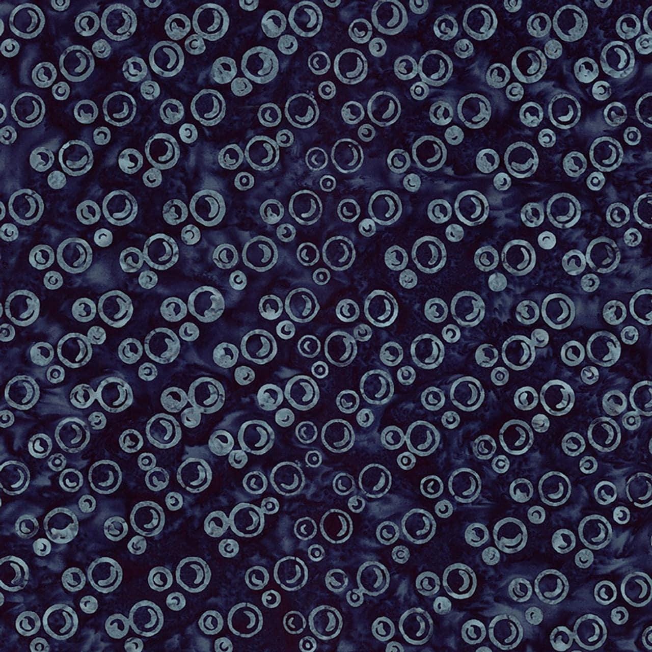 Image of Expressions Batiks Radiant Flourish Midnight quilting cotton fabric by The RBD Designers for Riley Blake Designs. Features bubbles on a black background. Cute Little Fabric Shop
