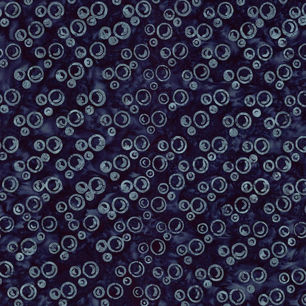 Image of Expressions Batiks Radiant Flourish Midnight quilting cotton fabric by The RBD Designers for Riley Blake Designs. Features bubbles on a black background. Cute Little Fabric Shop