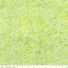Image of Expressions Batiks Radiant Flourish Pale Lime quilting cotton fabric by The RBD Designers for Riley Blake Designs. Features swirls on a green background. Cute Little Fabric Shop