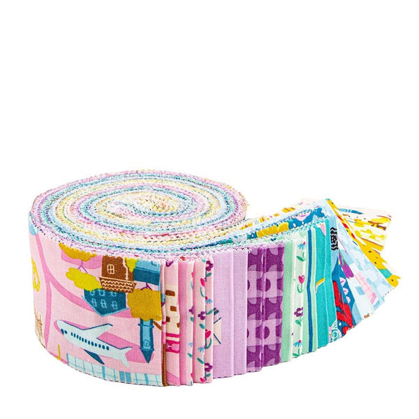 SALE The Genesis of a Journey 2.5-Inch Rolie Polie Jelly Roll 40 pieces - Riley Blake Designs - Precut Bundle - Quilting Cotton