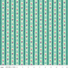 Image of The Genesis of a Journey Bavarian Mint quilting cotton fabric by Genesis Hall for Riley Blake Designs. Features stripes on a green background. Cute Little Fabric Shop