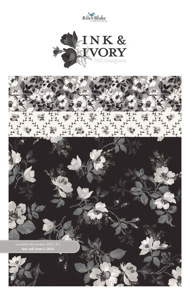 SALE Ink & Ivory 2.5-Inch Rolie Polie Jelly Roll 40 pieces - Riley Blake Designs - Precut Bundle - Quilting Cotton Fabric