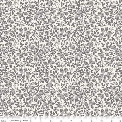 Image of Ivory & Ink Leaves Ivory quilting cotton fabric by The RBD Designers for Riley Blake Designs. Features leaves on a cream background. Cute Little Fabric Shop
