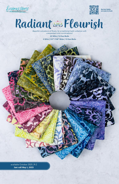 SALE Expressions Batiks Radiant Flourish Fat Quarter Bundle 22 pieces FQ-23385 - Riley Blake Designs - Pre cut Precut - Quilting Cotton