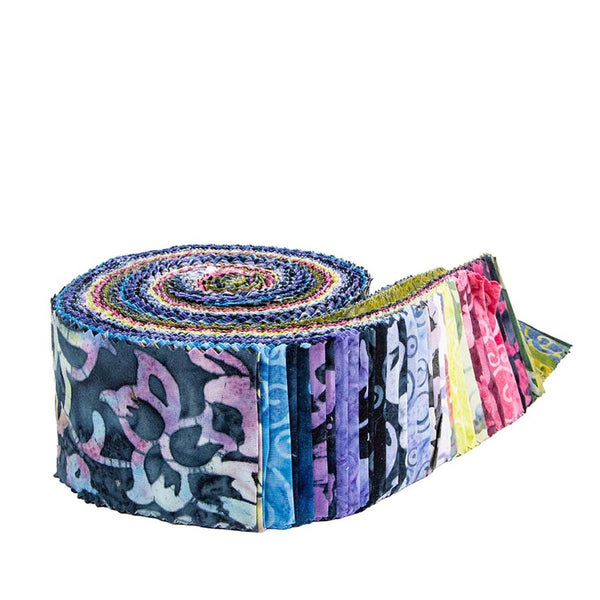 Expressions Batiks Radiant Flourish 2.5 Inch Rolie Polie Jelly Roll 40 pieces RP-23385-40 - Riley Blake - Precut - Quilting Cotton Fabric