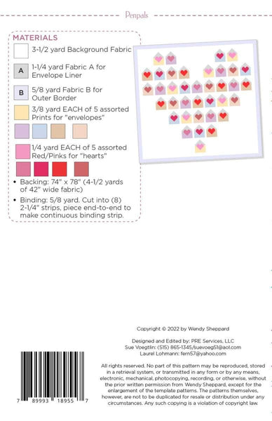 SALE Pen Pals Quilt PATTERN P180 by Wendy Sheppard - Riley Blake Designs - INSTRUCTIONS Only - Valentine's Day Quilt