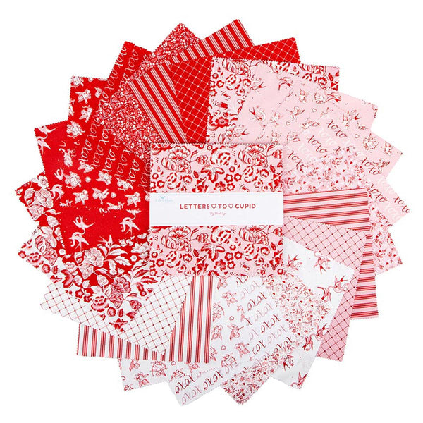 SALE Letters to Cupid Layer Cake 10" Stacker Bundle - Riley Blake Designs - 42 piece Precut Pre cut - Quilting Cotton Fabric