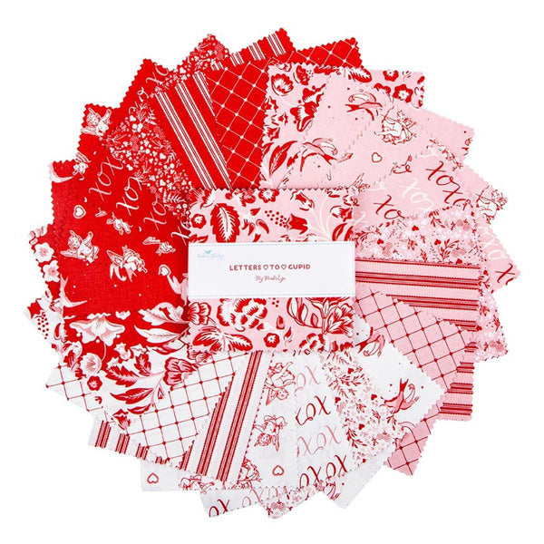 SALE Letters to Cupid Charm Pack 5" Stacker Bundle 5-16980-42 - Riley Blake Designs - 42 piece Pre cut - Quilting Cotton Fabric