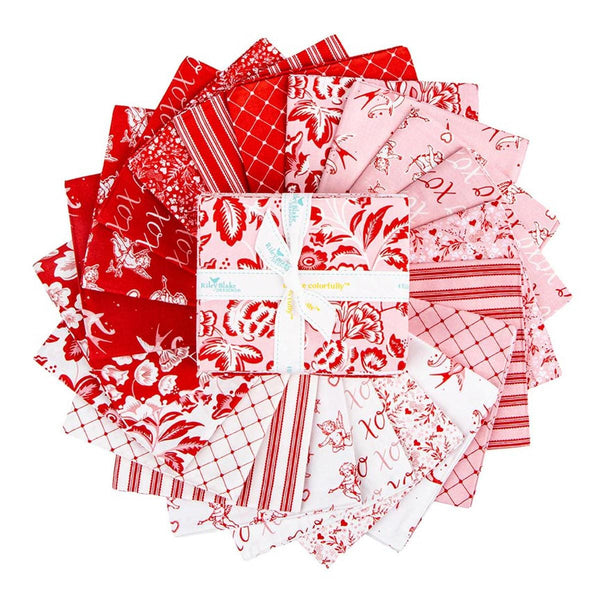 SALE Letters to Cupid Fat Quarter Bundle 21 pieces - Riley Blake Designs - Pre cut Precut - Quilting Cotton Fabric