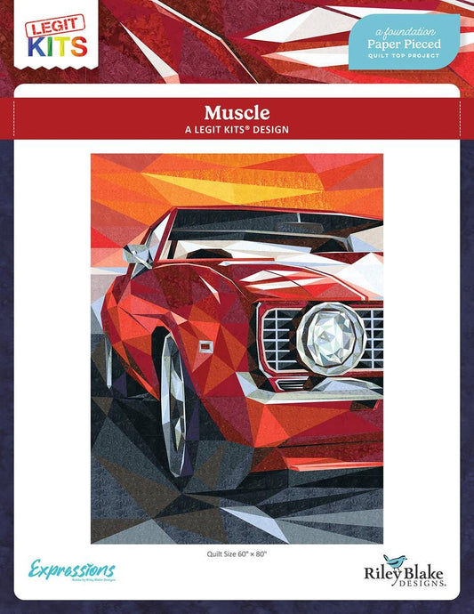 SALE The Muscle Quilt Pattern P259 - Legit Kits P259-MUSCLECAR - Riley Blake Designs- INSTRUCTIONS Only - Pieced Foundation Paper Piecing