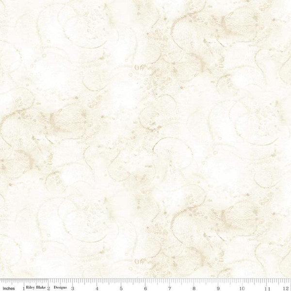 Painter's Watercolor Swirl C680 Aged White - Riley Blake Designs - Off White Tone-on-Tone - Quilting Cotton Fabric